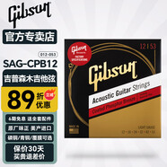 吉普森（Gibson）木吉他琴弦一套6根美產(chǎn)原裝CPB12覆膜磷青銅民謠吉它弦配件 CPB12覆膜磷青銅(12-53)溫暖飽滿(mǎn) 適中【上弦器+撥片】