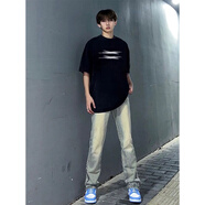 迪伽達美式高街潮流短袖t恤男夏季純棉圓領(lǐng)寬松潮牌情侶裝休閑半袖上衣 DYG-DY2443黑色 XL