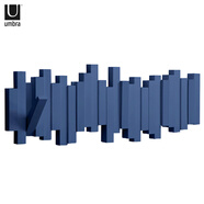 Umbra創(chuàng  )意墻壁掛衣架 北歐墻上衣帽架門(mén)口玄關(guān)鑰匙裝飾免打孔琴鍵掛鉤 霧藍色