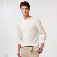 哈吉斯（HAZZYS）男裝 2025長(cháng)袖T恤ABTZE0CAX67 米黃色OW 2XL（185/104A52）