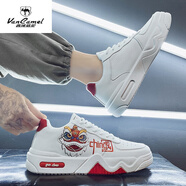 西域駱駝（VANCAMEL）春秋男鞋2025新款韓版國(guó)潮運(yùn)動(dòng)小白白鞋增高板鞋學(xué)生百搭潮鞋 白紅 39 (標(biāo)準(zhǔn)運(yùn)動(dòng)碼)