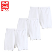 KIDS MAM&DAD女童安全褲三分褲打底褲 KIDS女寶寶夏天防走光短褲加檔女打底褲 白色 100cm
