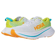 Hoka One One男鞋跑鞋邦代Bondi X緩沖減震長距離公路跑鞋舒適運動鞋9514785 White/Evening Primrose 11.5