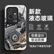 哈界 iQOO11手機(jī)殼Pro男10玻璃9涂鴉笑臉8防摔7潮牌5鏡面11s硬殼全包高級(jí)感保護(hù)套新款 經(jīng)典黑-黑灰涂鴉笑臉 iQOO