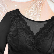 譚飛【速暖小蠻腰】【黃金甲小背心】保暖內搭打底修身上衣女 升級款-黑色長(cháng)袖【現貨】 L （適合100-140斤）