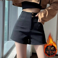 樂卡利 高腰短褲春夏季熱褲女打底靴褲外穿緊身跳舞褲內(nèi)搭百搭A(yù)字西裝款 高腰短褲【加絨XL  130斤內(nèi)】