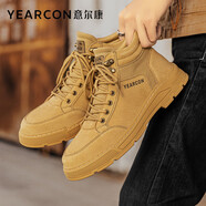 意爾康馬丁靴男靴潮流工裝靴男休閑高幫靴子男鞋 E54301697 土黃 44 