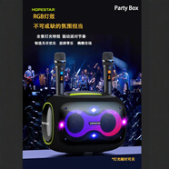 HOPESTAR華達PARTYBOX120W藍牙戶外廣場舞k歌高音質(zhì)家用無線重低音炮音箱 旗艦版【高奢黑】高低音升級