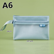 唧丘哇手提TPU防水雙層a6存折拉鏈包戶(hù)口本證件包袋物件收納硬幣零錢(qián)袋 612-A6(雙層TPU防水)淺藍色 5個(gè) 裝