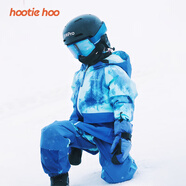 HOOTIE HOO新款美式風(fēng)滑雪褲背帶褲男童女童防風(fēng)防水 蒼藍(lán)印花 10/140cm/10-11歲