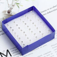 特價(jià)塑料耳釘清倉小鉆石耳釘盒裝套裝防過(guò)敏塑料棒韓版爆款閃水鉆 2毫米白色20對 兩盒[可自選]買(mǎi)一送一