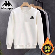 卡帕同款新款情侶裝圓領(lǐng)衛衣寬松加厚大碼加絨休閑男女長(cháng)袖外套上衣 白色靠背小標衛衣(H棉) 加絨 5XL(注意參考尺碼表)