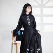 清水溪漢初國畫四君 清水溪漢初漢服秋冬款女日常立領(lǐng)對襟弓袋袖琵琶袖上衣 珍珠白立領(lǐng)琵琶袖 準(zhǔn)現(xiàn)貨 M