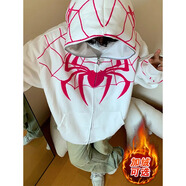 7家優(yōu)品衛(wèi)衣男士春秋季款寬松連帽開衫潮流蜘蛛俠加絨加厚百搭情侶外套 XDA-699白色 XL