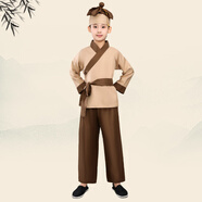 燦楊愚公移山演出服鋤禾表演服憫農服裝農夫衣服守株待兔學(xué)生六一表演 棕色男《帽子+腰帶》 110