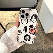 班美蘿ins表情插畫適用iPhone13ProMax手機(jī)殼14蘋果15pro硬殼12Pro簡約 半包+亮面ins表情插畫 iPhone6s