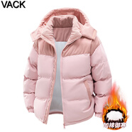 VACK秋冬季外套男士棉服冬季潮流棉襖子加厚面羽包絨服男冬季衣服棉衣 粉色 M (110-125斤)