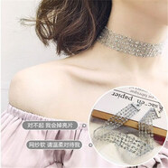 賽魅人鎖骨鏈網(wǎng)紅項鏈女項圈女黑色蕾絲簡(jiǎn)約脖子飾品脖鏈頸鏈頸帶 銀色亮片