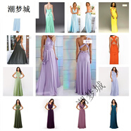 潮夢(mèng)城紅色晚禮服 宴會(huì )禮服 小個(gè)子歐美款性感吊帶多種穿法綁帶連衣裙 其他長(cháng)款款色可以聯(lián)系客服 S