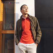 TOMMY HILFIGER【潮流多色】夏季男裝珠地棉商務(wù)休閑純色短袖T恤翻領(lǐng)POLO22109 日落橘SOH S (推薦：120-135斤)