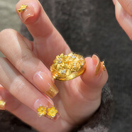海上羅孚黃金繁花錦簇戒指女新款999足金花朵戒子食指環(huán)生日禮物送女朋友 繁花錦簇戒指18-19號(hào)/金重約3克