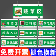 超市區(qū)域掛牌 商場(chǎng)賣場(chǎng)超市便利店區(qū)域分類劃分指示標(biāo)示牌吊牌定 PVC掛牌(拍下備注所需編號(hào)) 60x30cm