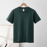 IMPRESSWIT適合考試穿的衣服中高考無(wú)字T恤學(xué)生凈版沒(méi)有圖案的中袖體恤上衣 深墨綠 220g重磅純色 棉質(zhì)/精梳棉 L(120-140斤)