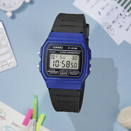 卡西歐（CASIO）手表男多功能運(yùn)動戶外LED方形防水情侶W-217H-1A 217HM-7B 電子表 F91WM-2A魅藍(lán)色 【附加貼膜】