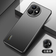 凡盾 榮耀X50i+手機(jī)殼磨砂殼外殼LLY-AN00鏡頭保護(hù)套全包后殼X50i+軟邊硅膠殼男防摔商務(wù) 【石墨黑】+全屏保護(hù)膜 榮耀X50i+