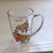 居元素牛奶杯麥片杯卡通水杯美國(guó)品牌水杯無(wú)鉛高透明玻璃兒童水杯客用 獅子280ml1只