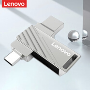 聯(lián)想（Lenovo） TU100 金屬外殼大容量?jī)?yōu)盤(pán) USB3.1高速辦公U盤(pán)可定制 SS350【USB+Type-C雙接口】銀色+刻字 128GB