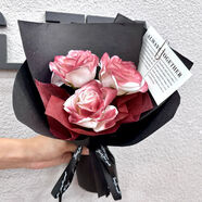 迷你口袋見(jiàn)面小花束干花瑰花向日葵永生花擺件初520表白禮 韓式三朵復古紅