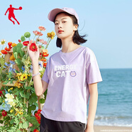 喬丹 短袖t恤女2024夏季新款圓領(lǐng)透氣舒適運動半袖T恤衫跑步健身服女 紫色(CAT) L /175