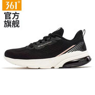 361°氣墊女鞋運動(dòng)鞋女2024冬季新款網(wǎng)面透氣跑步鞋子女士休閑跑鞋 【透氣】曜石黑/羽毛白 35
