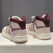 阿迪達斯 （adidas）中高幫運動(dòng)鞋板鞋男鞋女鞋2025秋冬季新款NEO休閑鞋少年感籃球鞋 ID6010乳白色/藕粉色/紫色 38