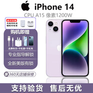 APPLEApple/全新蘋(píng)果美版14 美版有鎖 支持移動(dòng)聯(lián)通電信(5G) 蘋(píng)果14 紫色 6.1寸 128GB（拆機改卡）