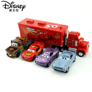 迪士尼（Disney）正版汽車賽車總動員小汽車玩具套裝閃電麥昆麥大叔卡車合金模型 二代主角5輛套裝