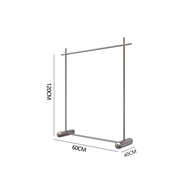 服裝店拉絲落地式掛衣架女裝店中島貨架展示架簡(jiǎn)約陳列道具加粗 不銹鋼拉絲【標準款】60X120高