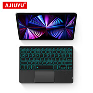 AJIUYU  藍(lán)牙鍵盤適用蘋果iPad平板電腦鍵盤微軟筆記本無線觸控鍵盤華為/榮耀背光鍵盤步步高輕薄鍵盤 商務(wù)黑【七彩背光觸控版/平板鍵盤】 臺電X6 Plus平板12.6英寸
