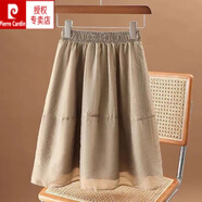 皮爾卡丹（pierre cardin）歐根紗半身裙女2025夏季新款高腰百搭顯瘦薄款蓬蓬裙口袋a字紗裙 卡其色【松緊腰】 S