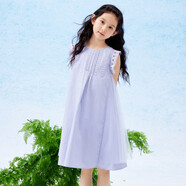 巴拉巴拉女童無(wú)袖連衣裙2024夏季網(wǎng)紗拼接甜美全棉蕾絲裙子潮208224111037