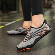 暢影室內運動(dòng)鞋男女健身房居家專(zhuān)用跳繩跳操鍛煉瑜伽鞋涉水沙灘趕海鞋 灰桔 35