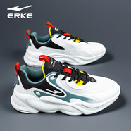 鴻星爾克（ERKE）運動(dòng)鞋男冬季跑步鞋男士休閑鞋輕便柔韌回彈減震老爹鞋 爾克白/正黑 44