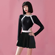 凱浪芊連體泳衣女遮肚顯瘦保守運動(dòng)時(shí)尚學(xué)生泡溫泉海邊沙灘度假游泳裝 2029裙式（長(cháng)款） M(身高152-160,體重82-100斤)