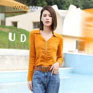 婉甸陽(yáng)光橙毛織開(kāi)衫春季新品百搭小翻領(lǐng)修身雙開(kāi)拉鏈1231W23SX4 陽(yáng)光橙 M