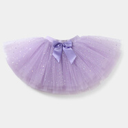 賓娜詩(shī)兒童舞蹈紗裙半身裙女童蓬蓬裙藍色短裙芭蕾舞亮片裙跳舞裙幼兒園 紫色亮片蝴蝶結紗裙 130 均碼M碼