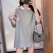 三象鯊孕婦T恤 炸街夏季新款寬松圓領(lǐng)短袖T恤女同款 29018 灰色 L