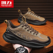 回力（Warrior）男鞋復古軟底休閑運動(dòng)鞋百搭潮流老爹鞋子男士跑步鞋4326卡其棕42