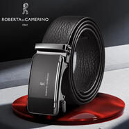 ROBERTA DI CAMERINO父親節(jié)禮物皮帶男自動(dòng)扣真皮海豹紋牛皮男士腰帶商務(wù)褲帶褲腰帶 A款-諾貝達(dá)經(jīng)典禮盒 130cm (褲子40碼以上)