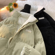 QGF兩面穿棉服女冬季加絨加厚保暖燈芯絨外套女裝面包服寬松棉衣襖子 DSA140-1-MY9315綠色 M 【建議95-115斤】
